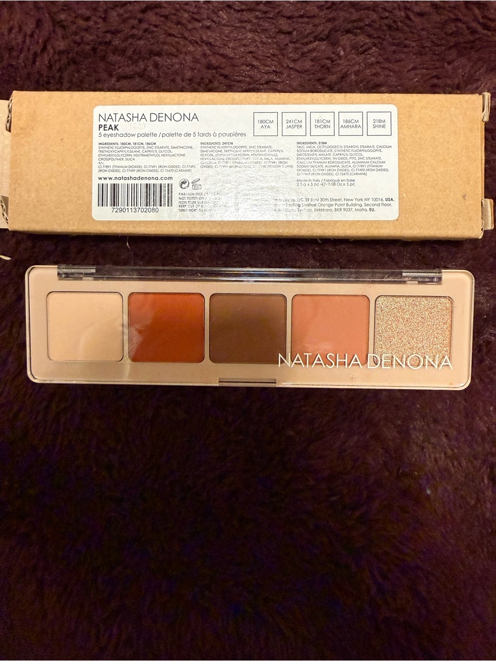 Natasha Denona Peak Eyeshadow Palette — Peach, Warm Brown & Shimmer